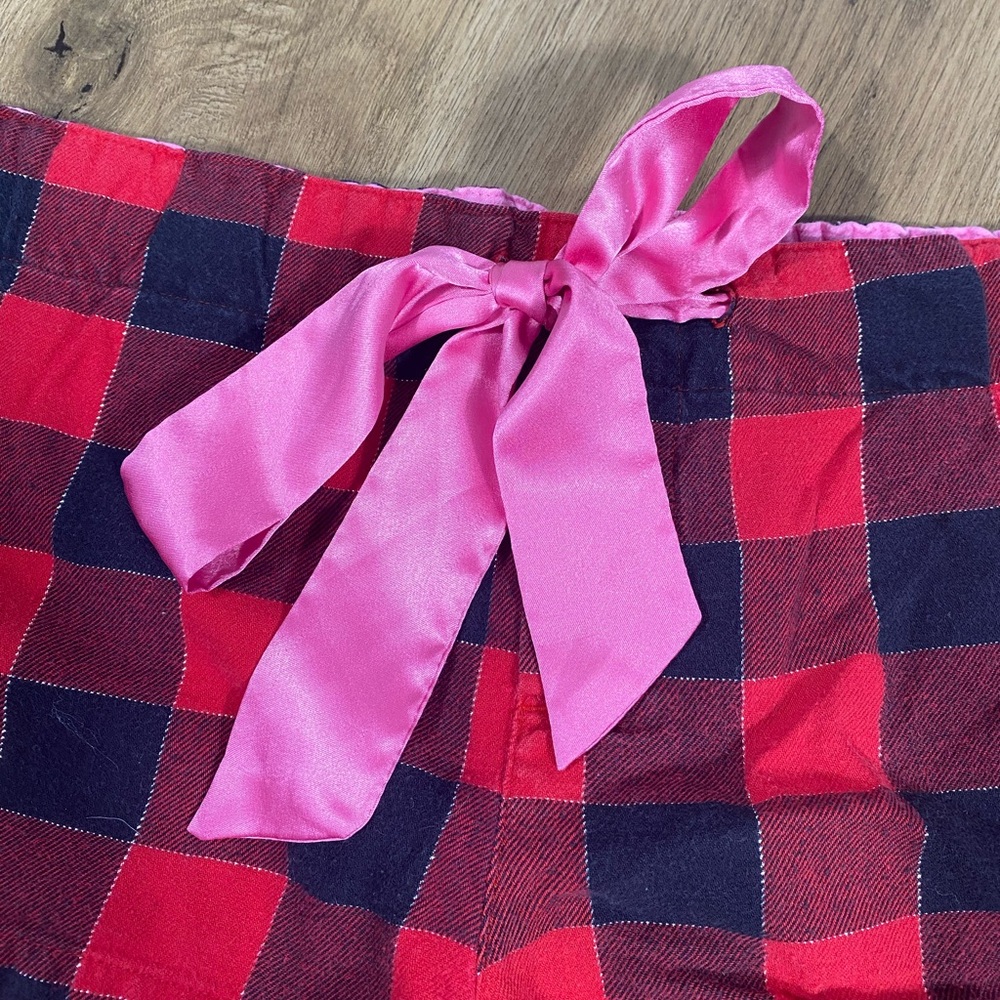 Vintage Y2K PINK Victoria's Secret Bling Red and Black Plaid Sleep Shorts Medium - Picture 5 of 10